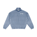 PLAID QUARTER ZIP SWEATSHIRT