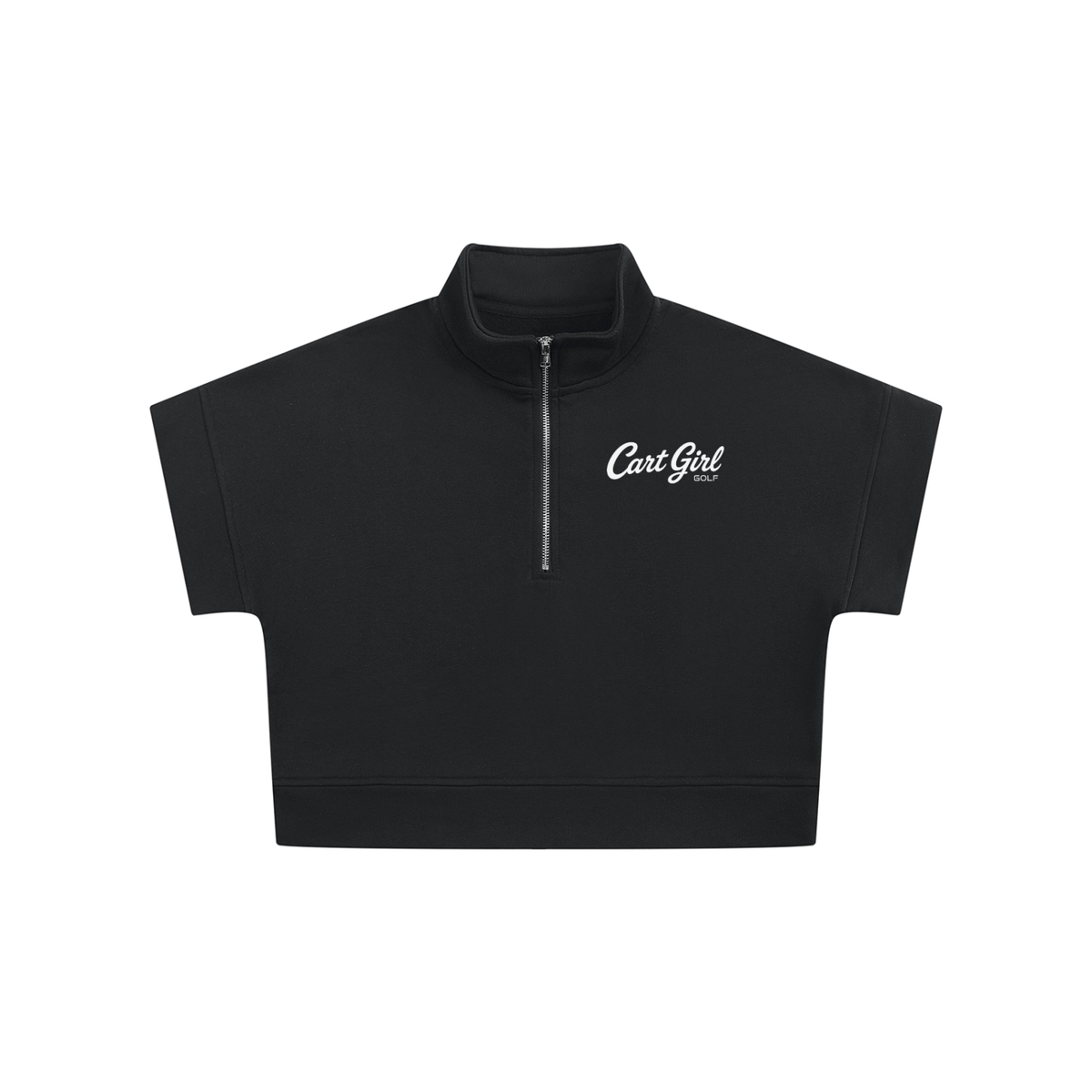 QUARTER ZIP CROP SWEATSHIRT