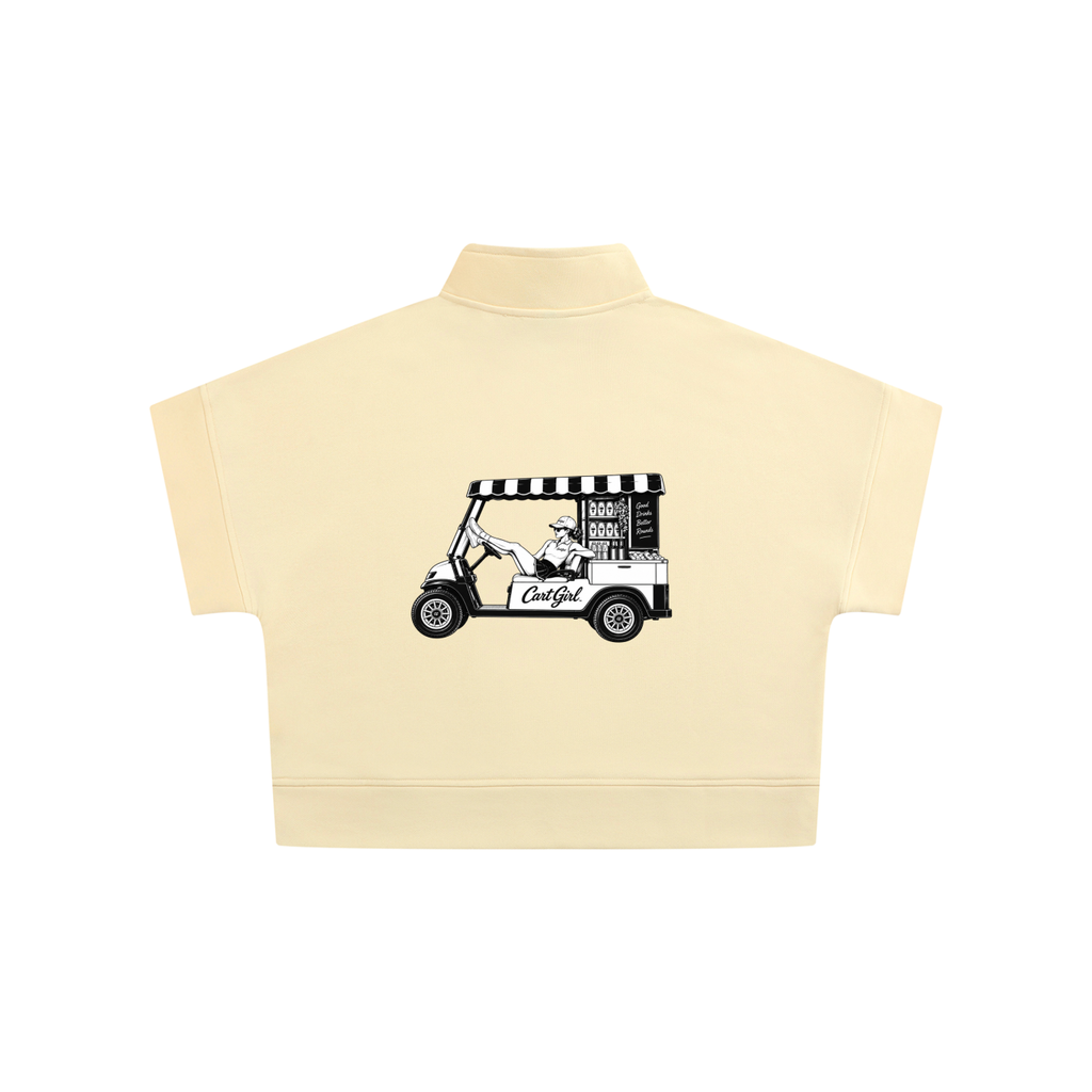 WOMEN'S QUARTER ZIP CROP GRAPHIC SWEATSHIRT