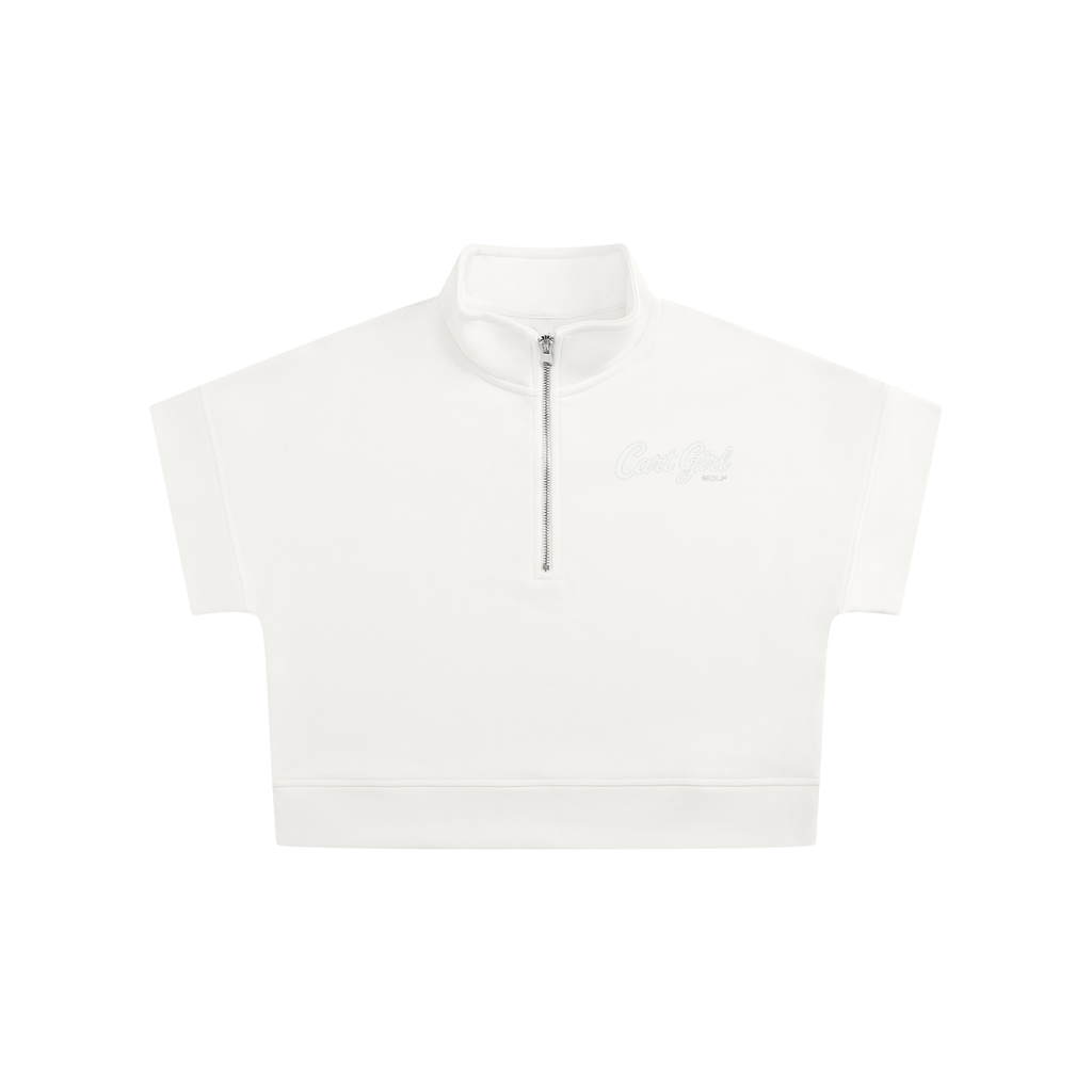WOMEN'S QUARTER ZIP CROP GRAPHIC SWEATSHIRT