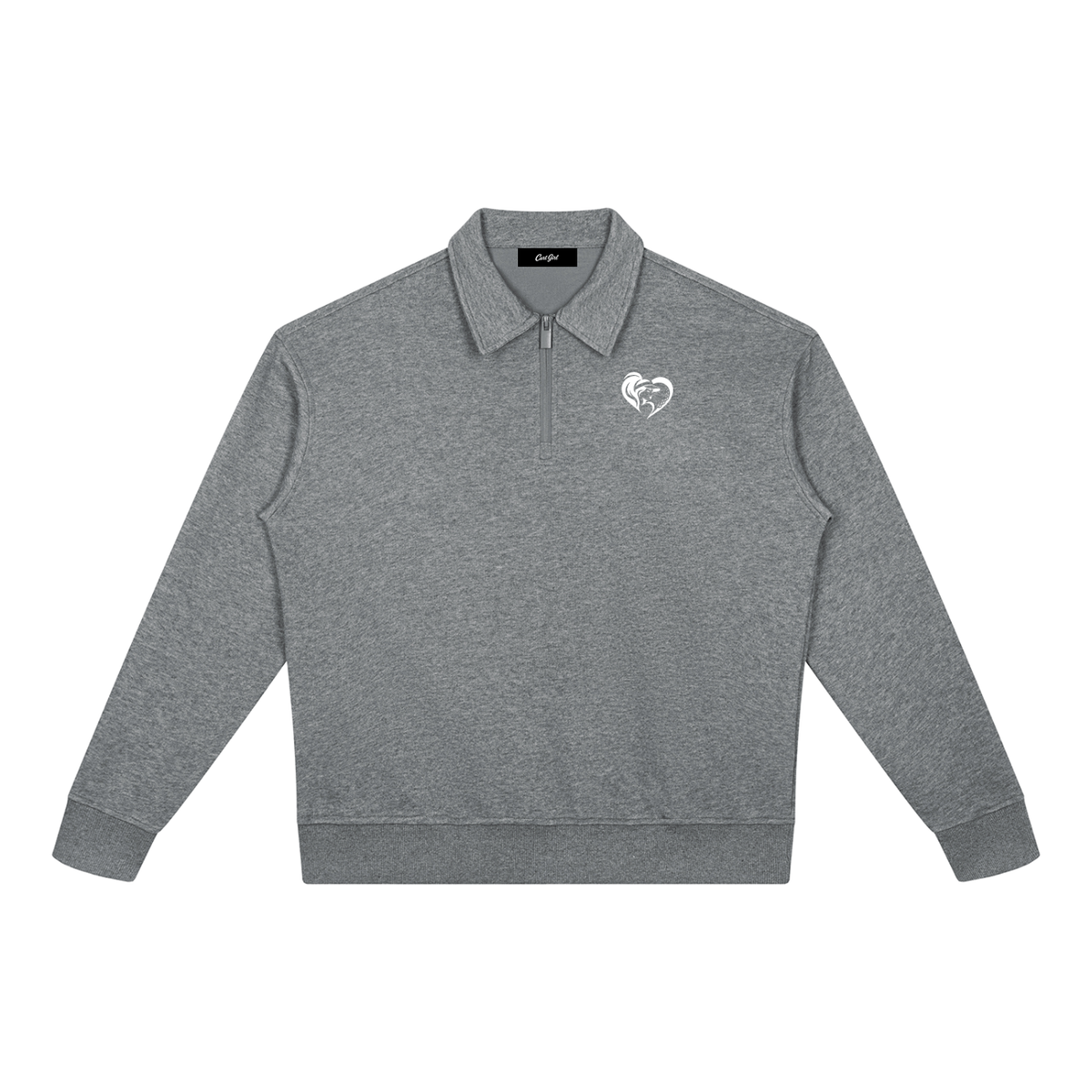 BOXY QUARTER ZIP SWEATSHIRT