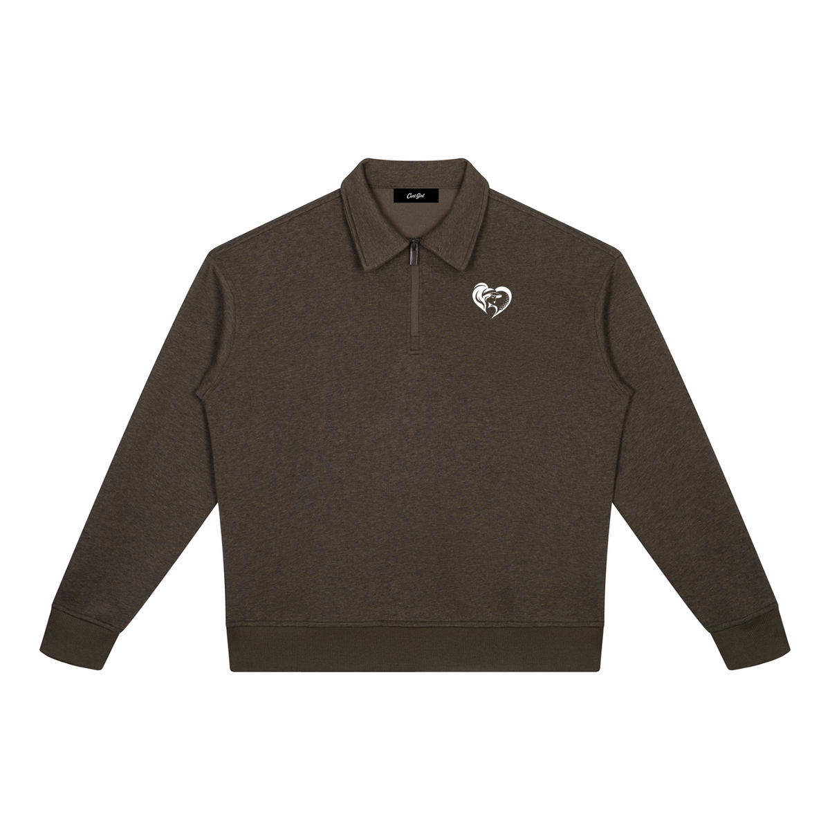 BOXY QUARTER ZIP SWEATSHIRT