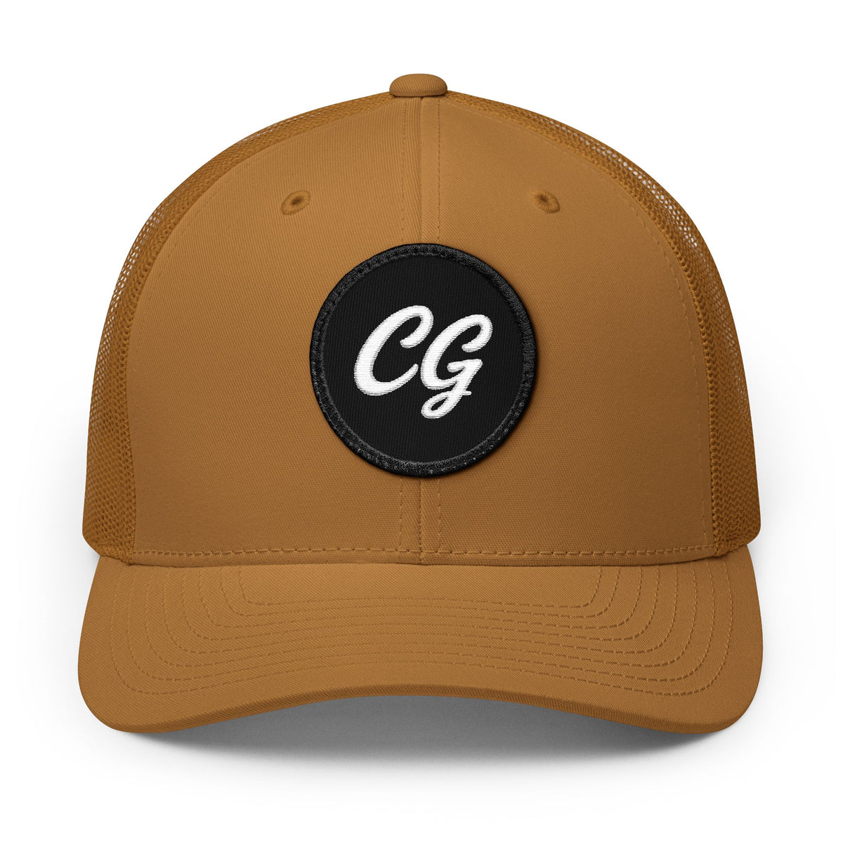 Embroidered 'CG' Patch Trucker Cap — Retro Snapback Hat