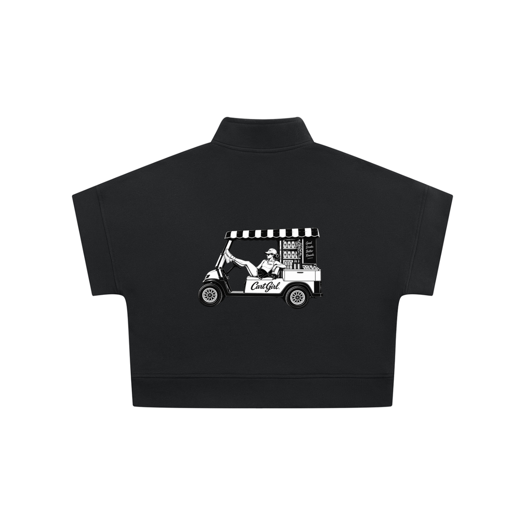 WOMEN'S QUARTER ZIP CROP GRAPHIC SWEATSHIRT