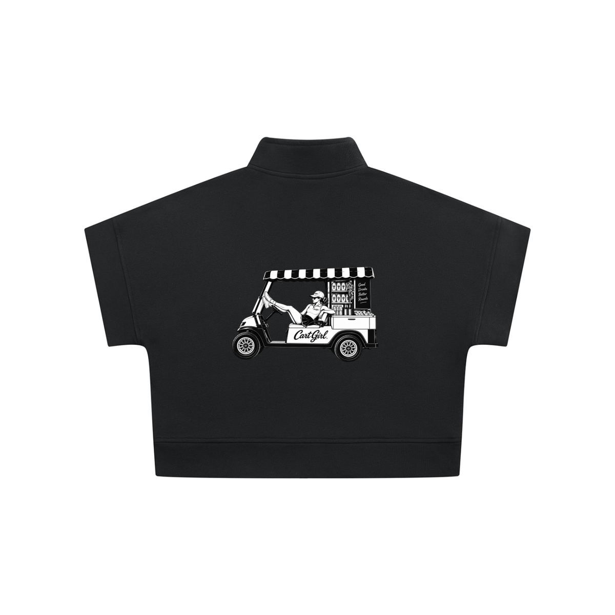 WOMEN'S QUARTER ZIP CROP GRAPHIC SWEATSHIRT