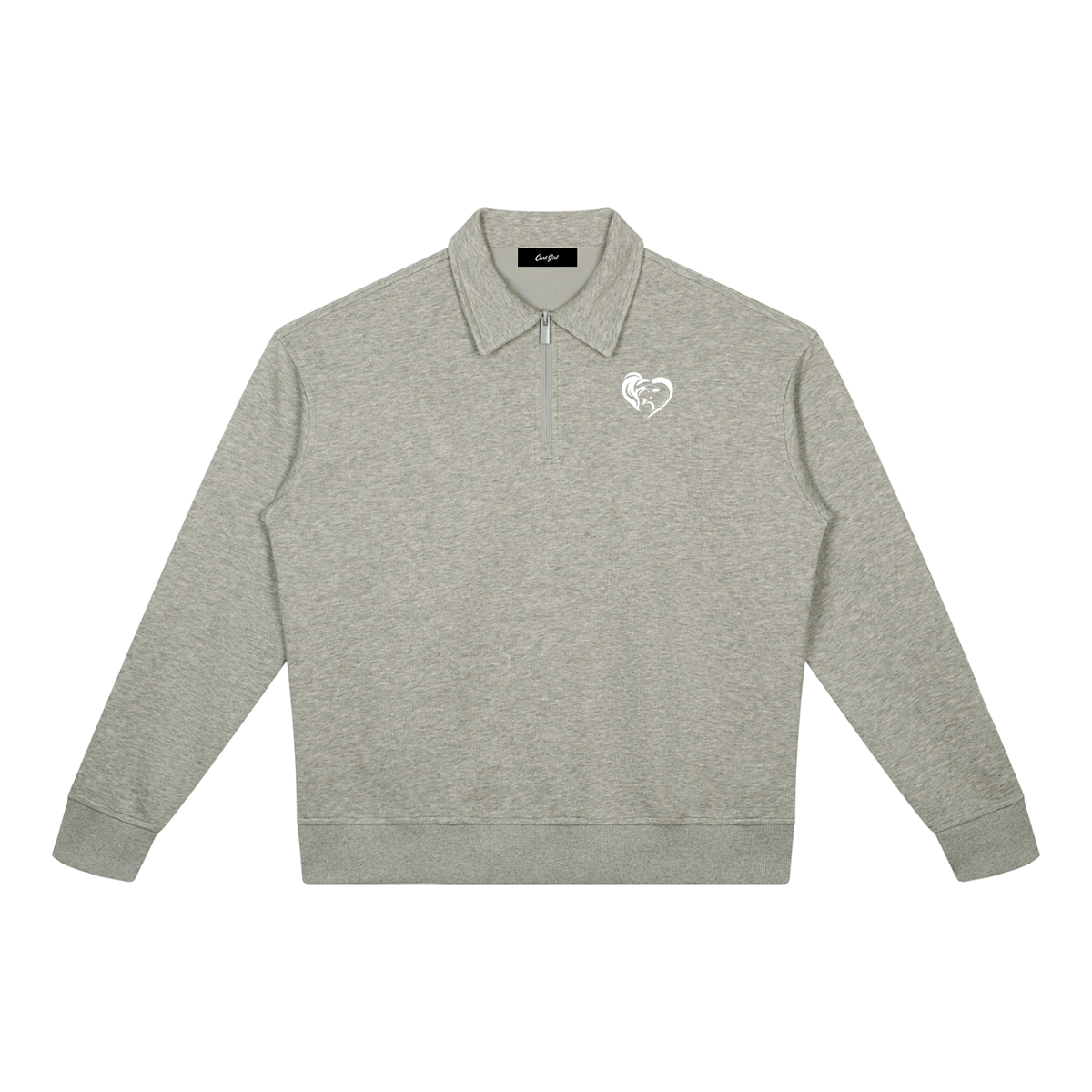 BOXY QUARTER ZIP SWEATSHIRT