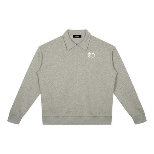 BOXY QUARTER ZIP SWEATSHIRT