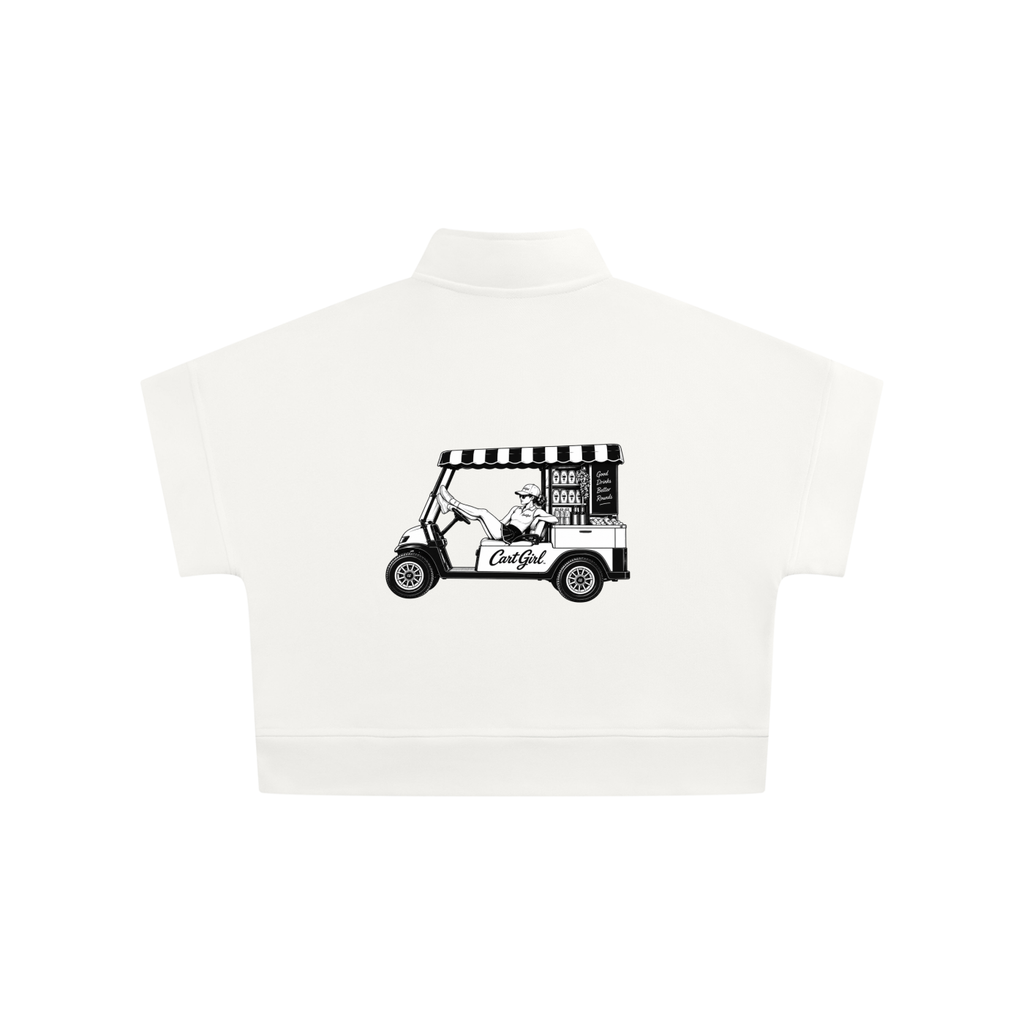 WOMEN'S QUARTER ZIP CROP GRAPHIC SWEATSHIRT