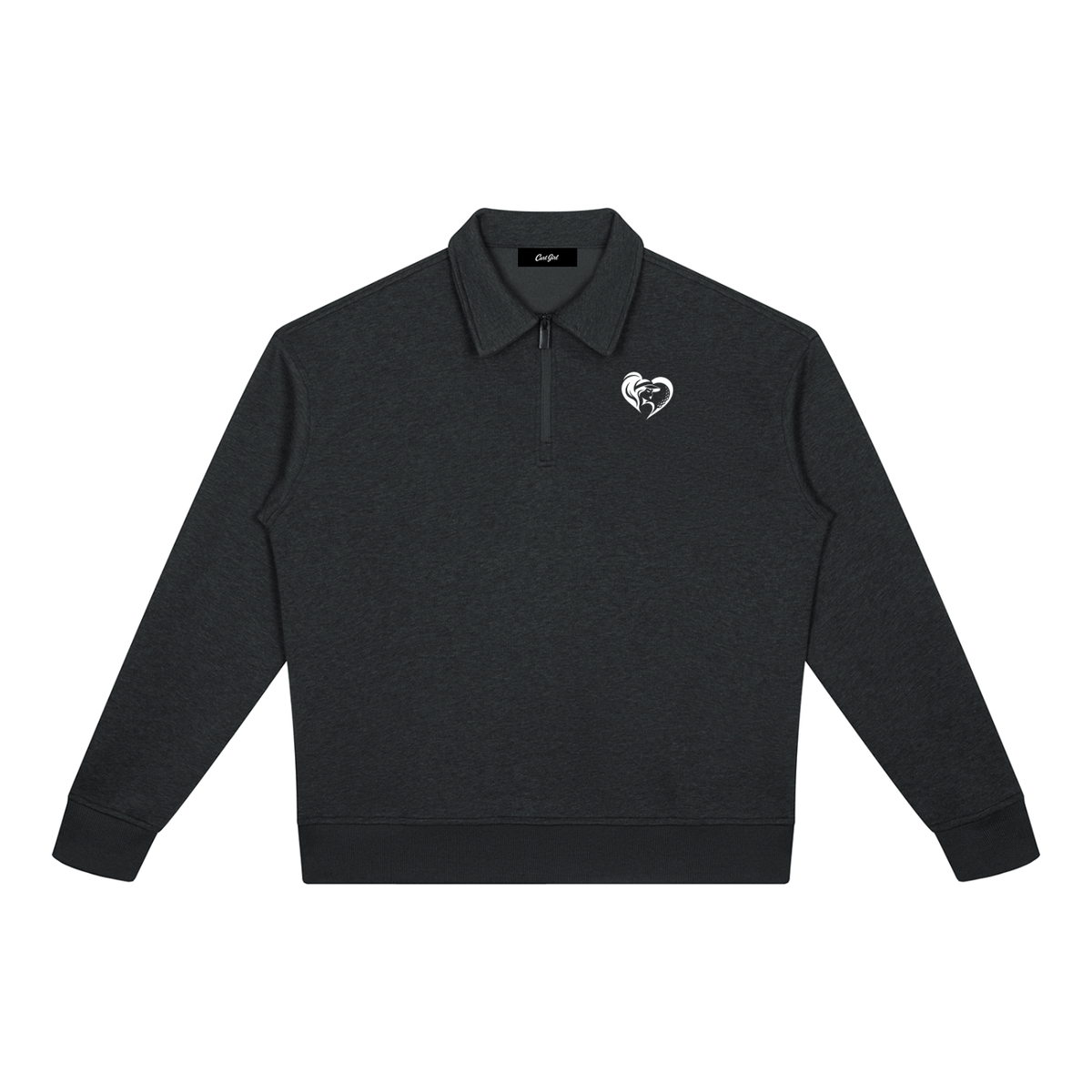 BOXY QUARTER ZIP SWEATSHIRT