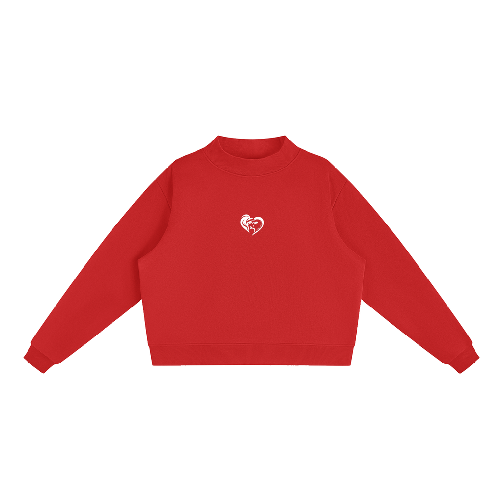 WOMEN'S FLEECE CREW NECK HEART SWEATSHIRT
