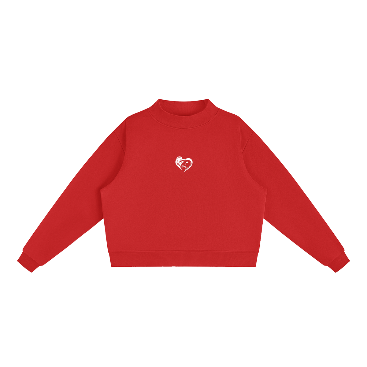 WOMEN'S FLEECE CREW NECK HEART SWEATSHIRT